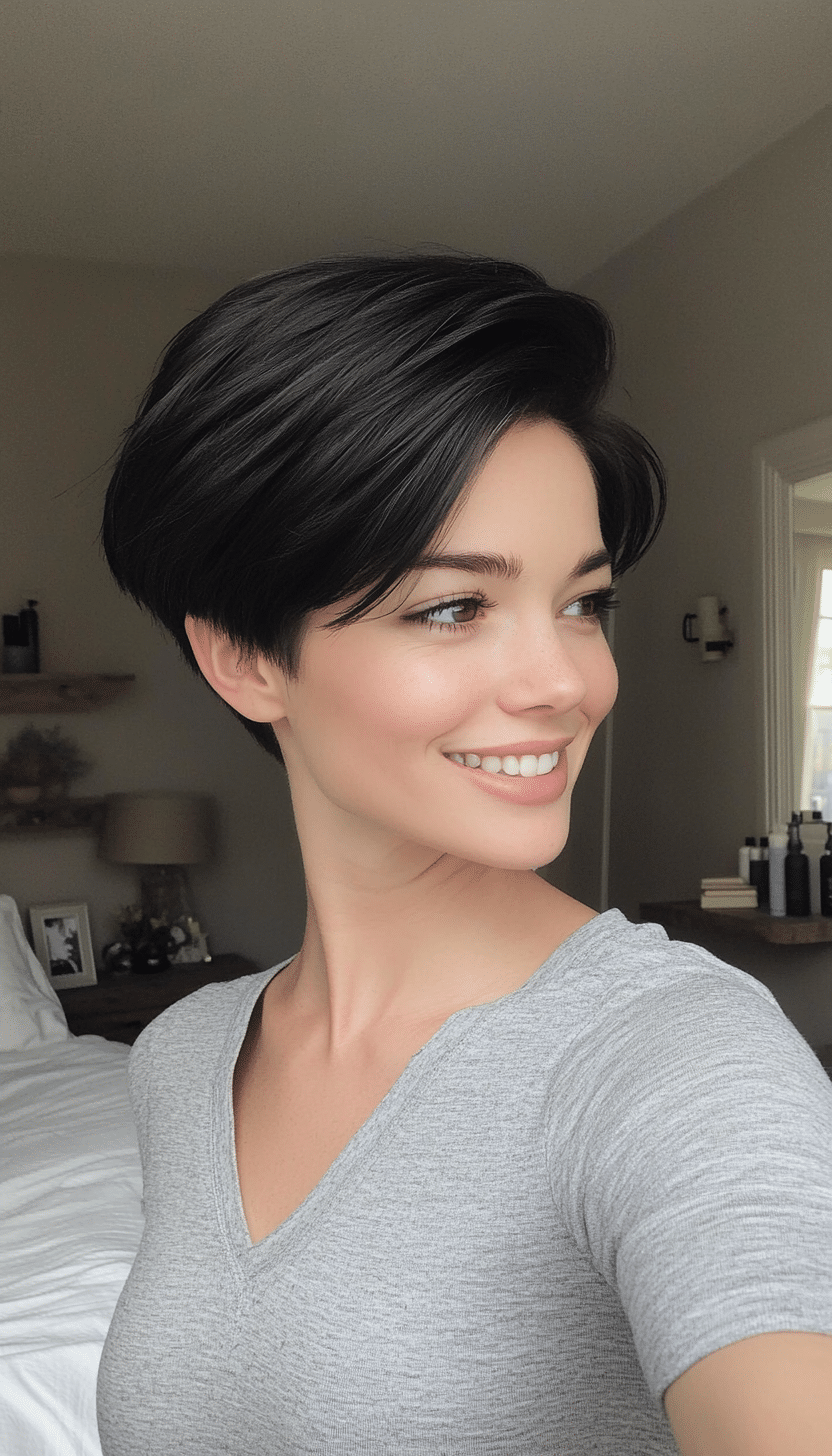 17. Sleek Pixie in Soft Black (Very Short Pixie Haircuts) - Very Short Pixie Haircuts