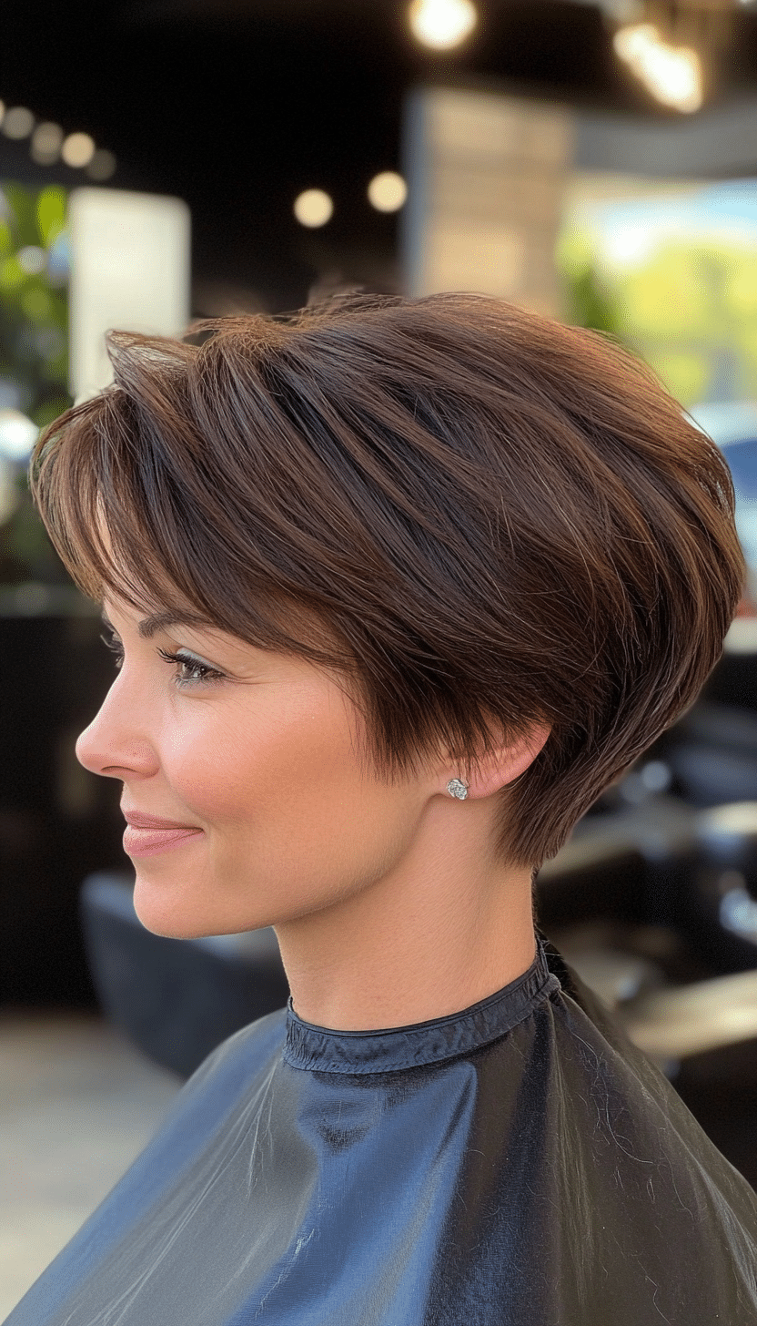 21. Subtle Layered Brunette Pixie (Very Short Pixie Haircuts) - Very Short Pixie Haircuts
