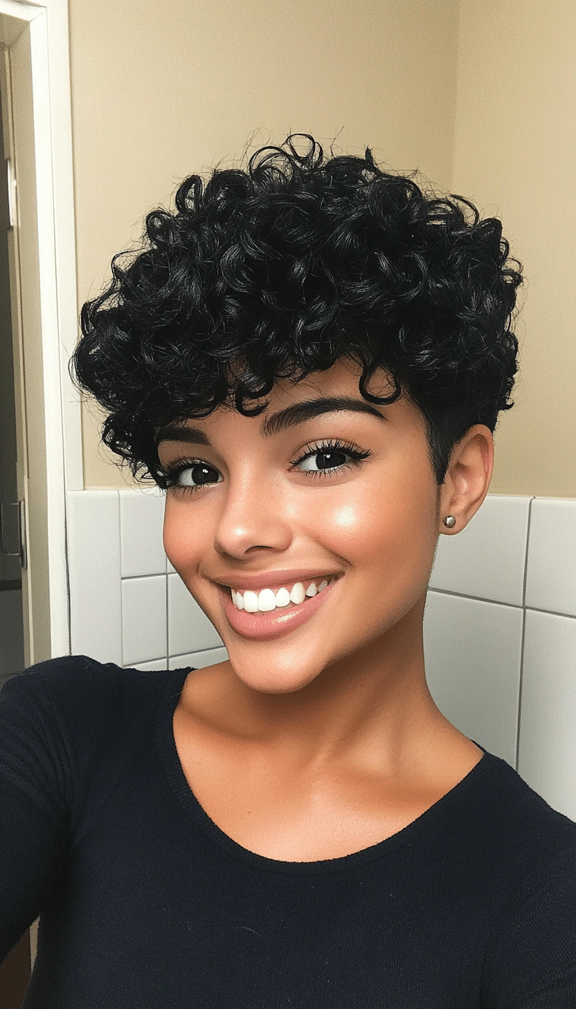 27. Curly Black Pixie (Very Short Pixie Haircuts) - Very Short Pixie Haircuts