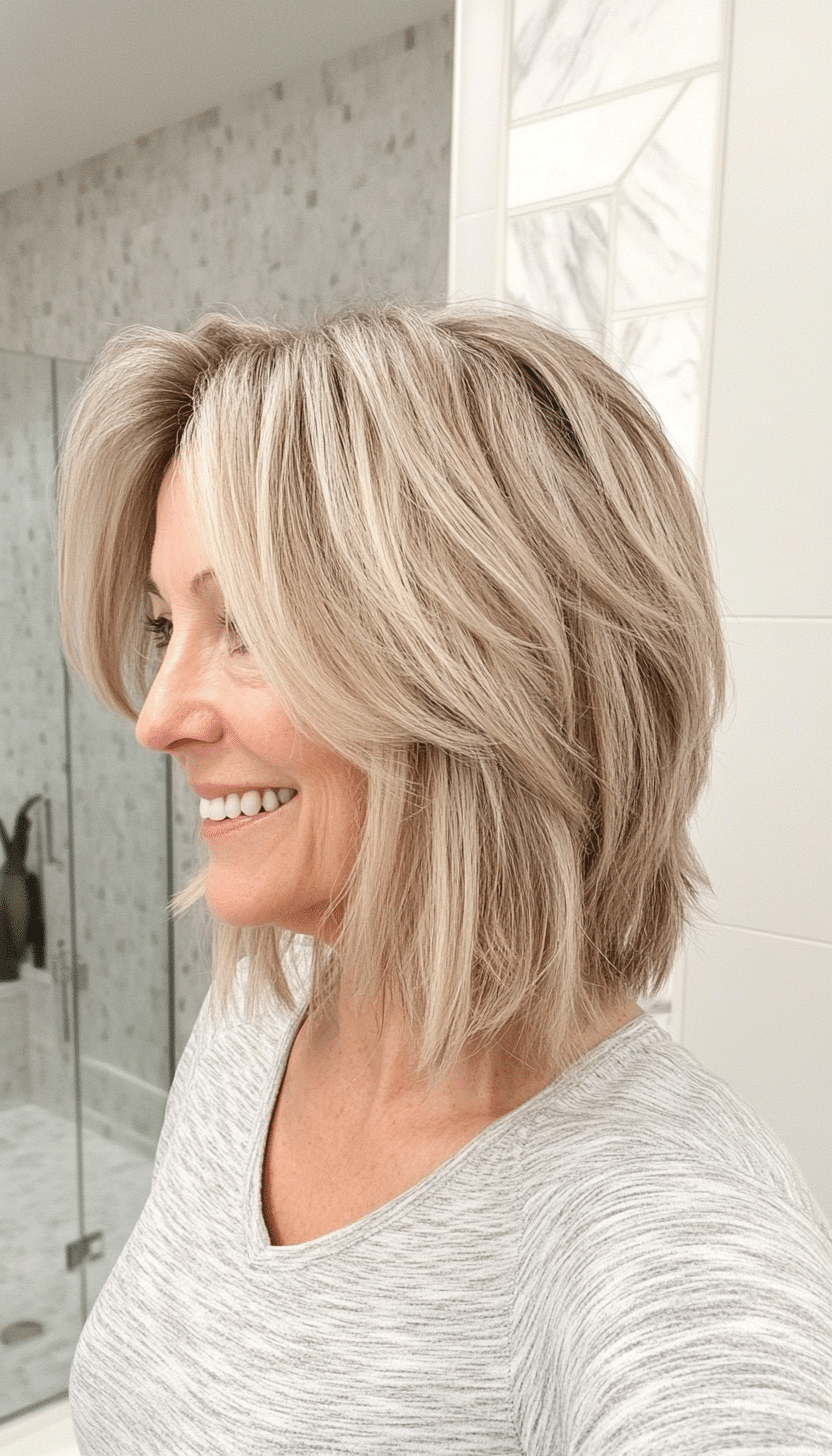 5. Ash Blonde Choppy Bob Layers (Layered Haircuts For Women Over 60) - Layered Haircuts For Women Over 60