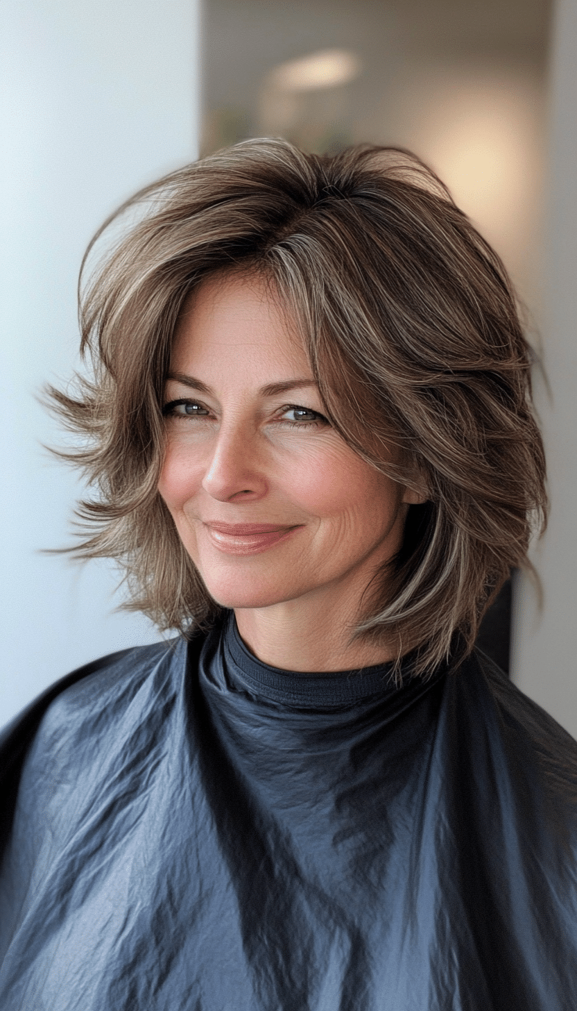 20. Ash Brown Razored Layers (Layered Haircuts For Women Over 60) - Layered Haircuts For Women Over 60