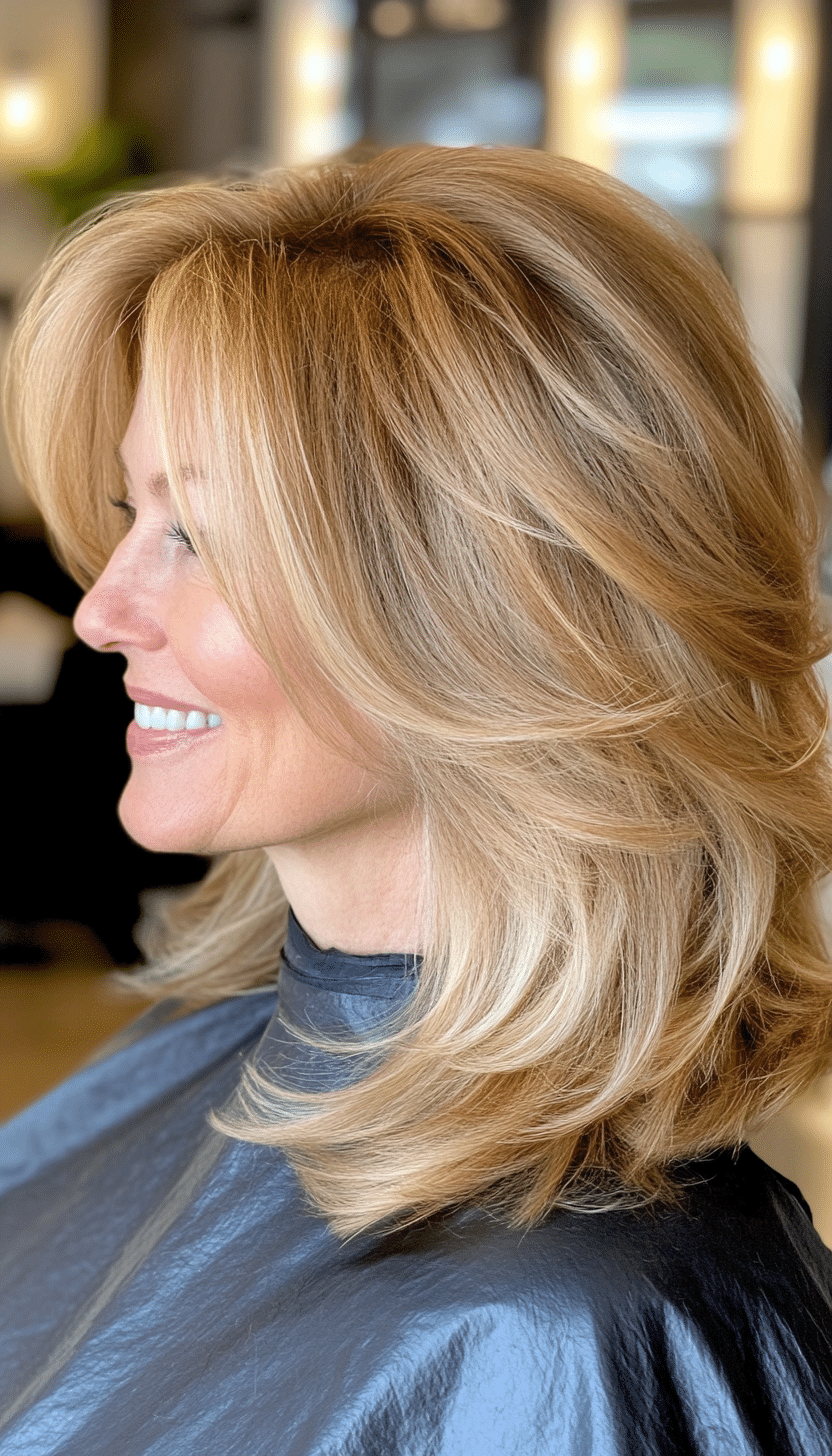 2. Golden Blonde Shag (Hairstyles For Older Women) - Hairstyles For Older Women