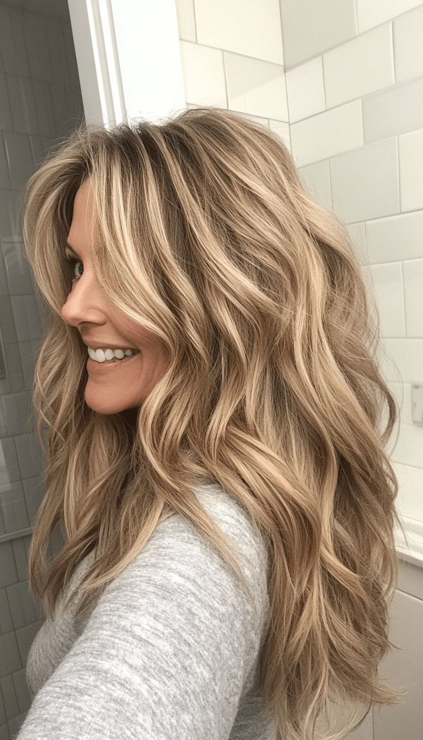 8. Sandy Blonde Beachy Texture (Long Hairstyles For Women Over 40) - Long Hairstyles For Women Over 40