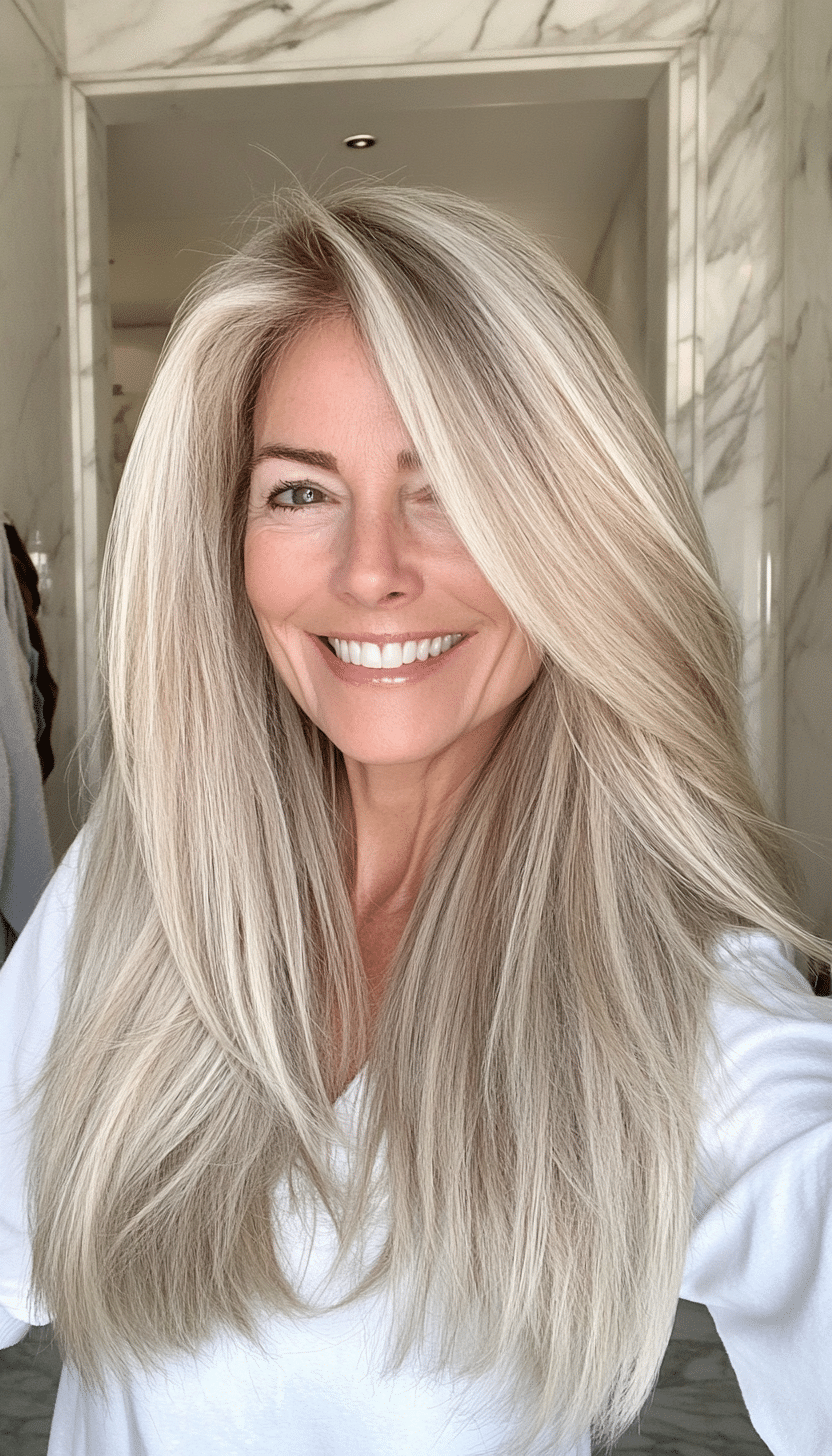 23. Natural Blonde Gentle Layers (Long Hairstyles For Women Over 40) - Long Hairstyles For Women Over 40