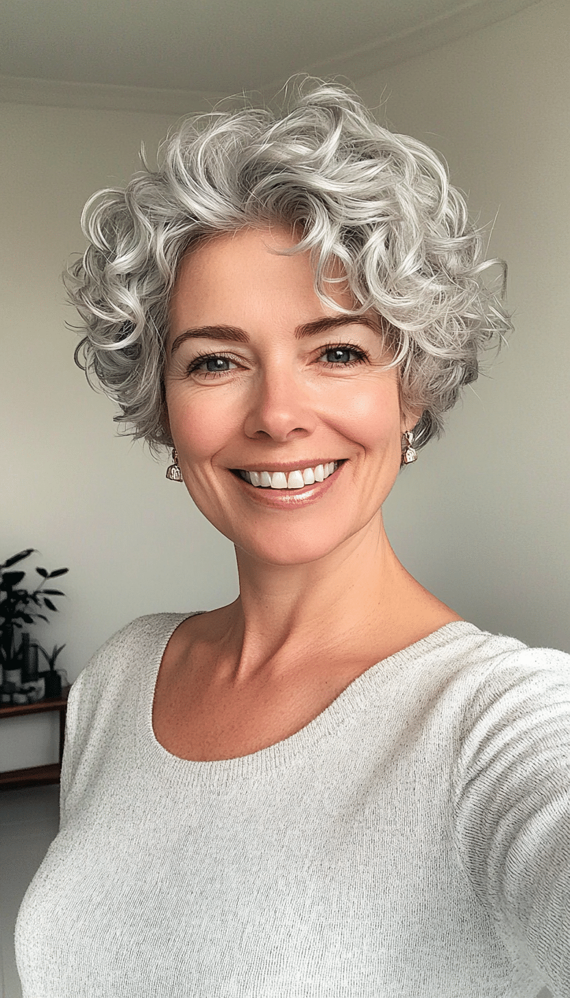 1. Silver Pixie Curl (Short Haircuts For Women Over 60 With Curly Hair) - Short Haircuts For Women Over 60 With Curly Hair