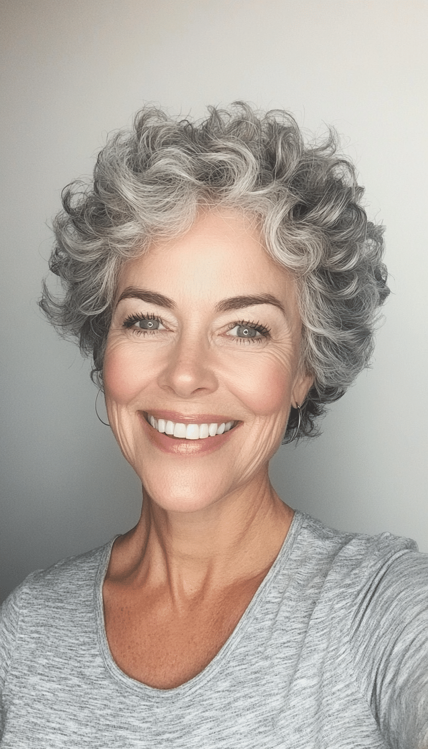 4. Salt and Pepper Tapered Curls (Short Haircuts For Women Over 60 With Curly Hair) - Short Haircuts For Women Over 60 With Curly Hair