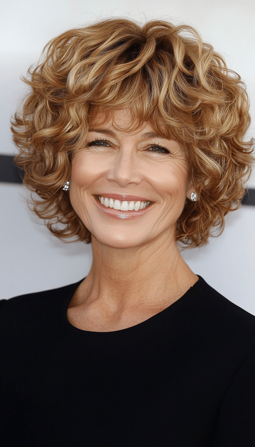 5. Honey Blonde Short Shag (Short Haircuts For Women Over 60 With Curly Hair) - Short Haircuts For Women Over 60 With Curly Hair