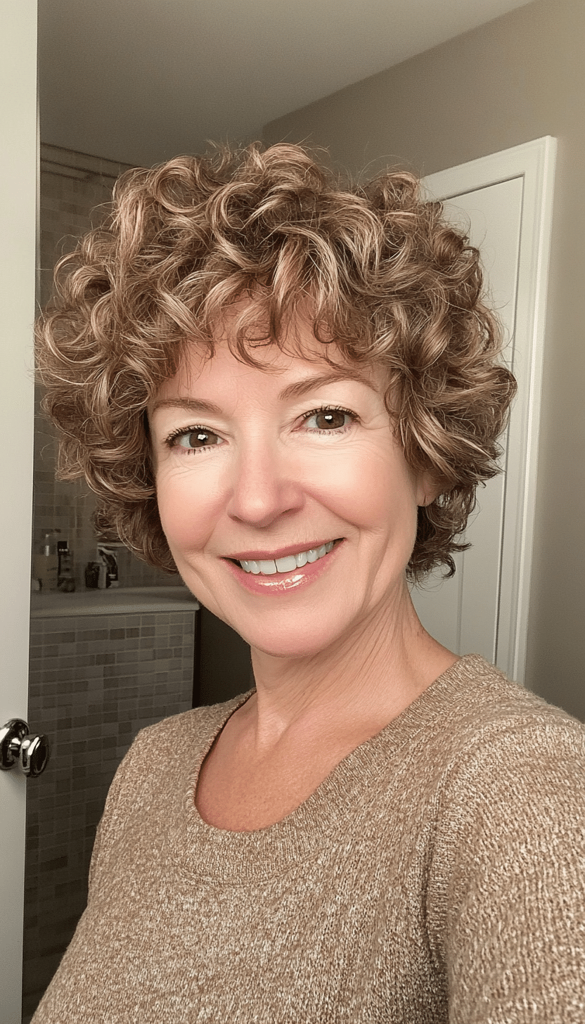 26. Brown Sugar Curly Pixie (Short Haircuts For Women Over 60 With Curly Hair) - Short Haircuts For Women Over 60 With Curly Hair