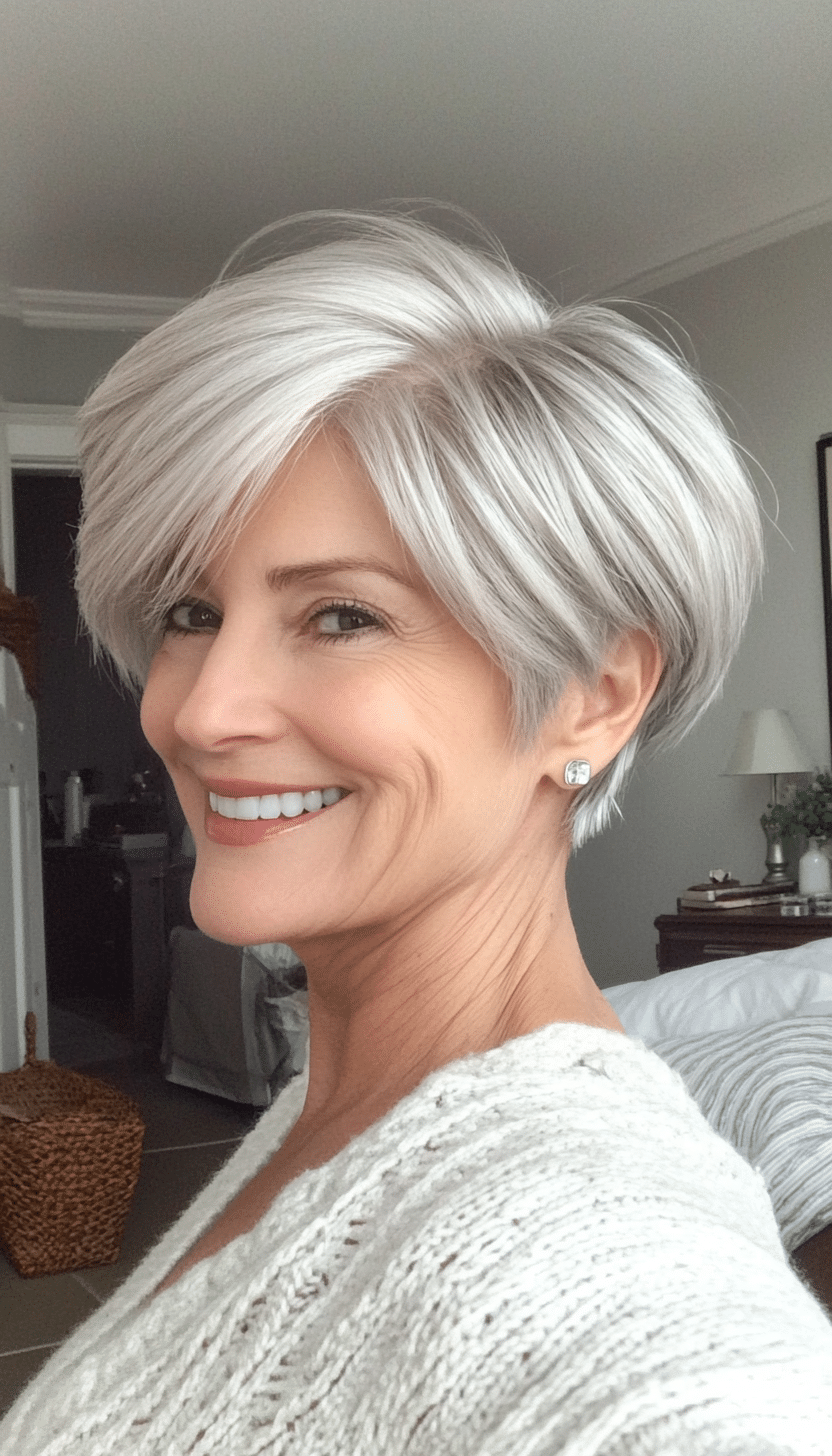 1. Silver Pixie with Soft Layers (Short Layered Hairstyles For Women Over 60) - Short Layered Hairstyles For Women Over 60