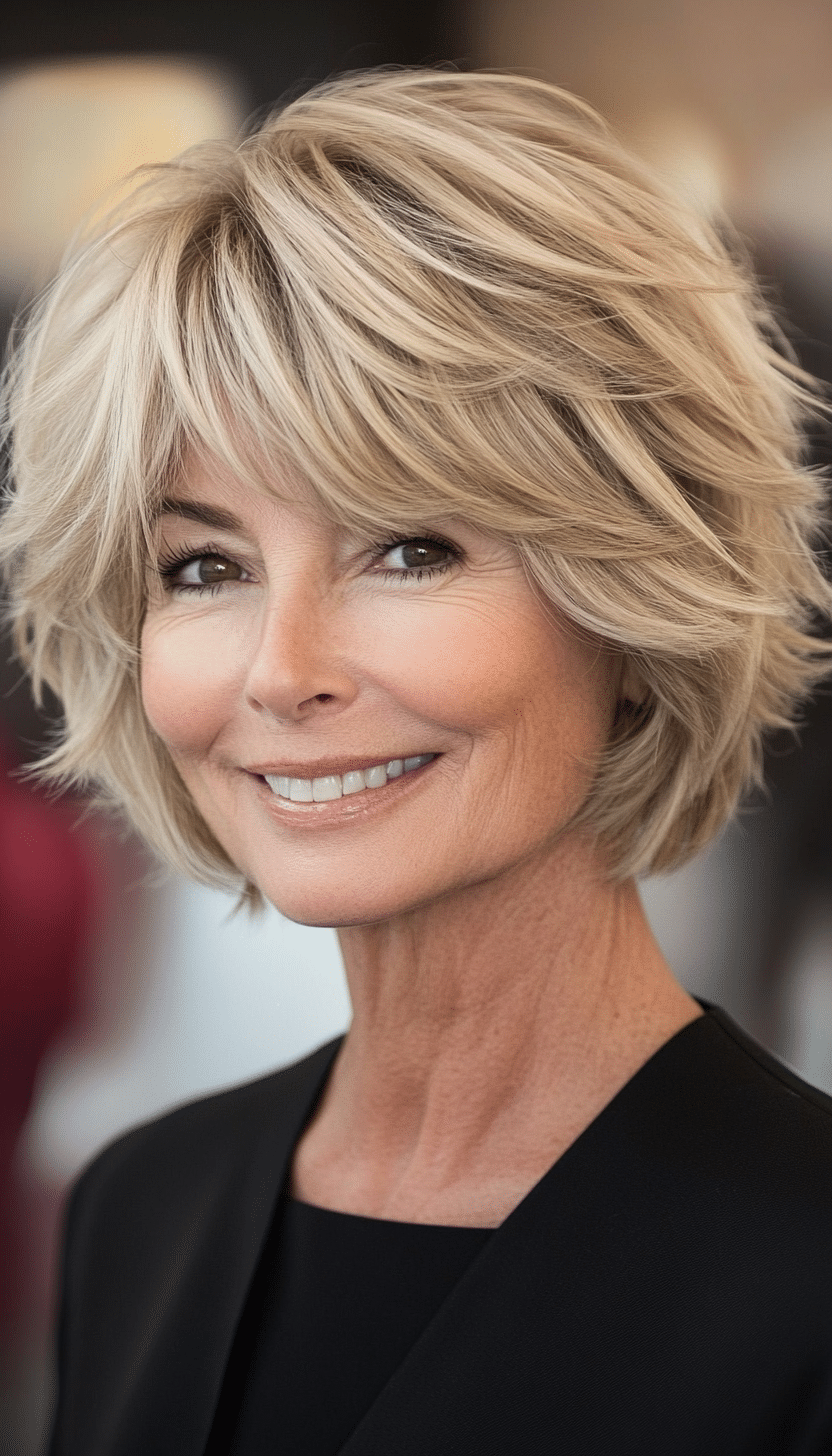 4. Soft Blonde Shag with Choppy Layers (Short Layered Hairstyles For Women Over 60) - Short Layered Hairstyles For Women Over 60