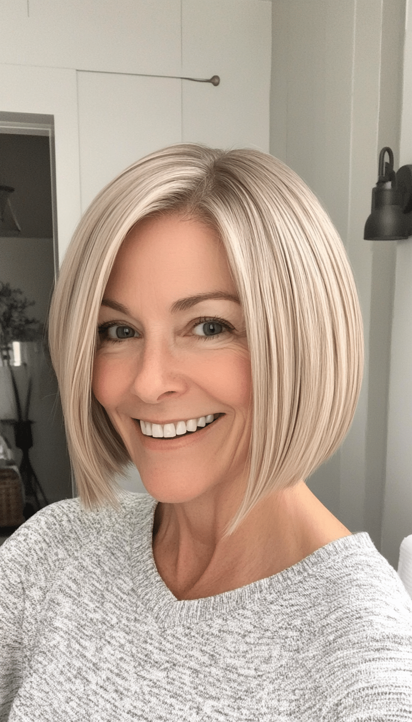 4. Sandy Blonde Classic Bob (Shorter Hairstyles For Older Women) - Shorter Hairstyles For Older Women