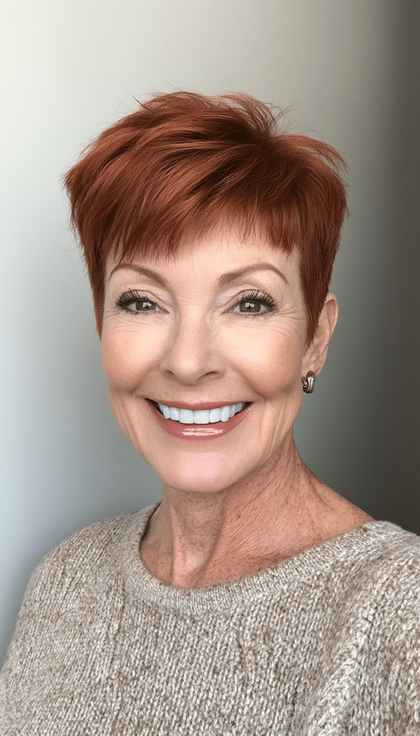 10. Auburn Tapered Pixie (Shorter Hairstyles For Older Women) - Shorter Hairstyles For Older Women