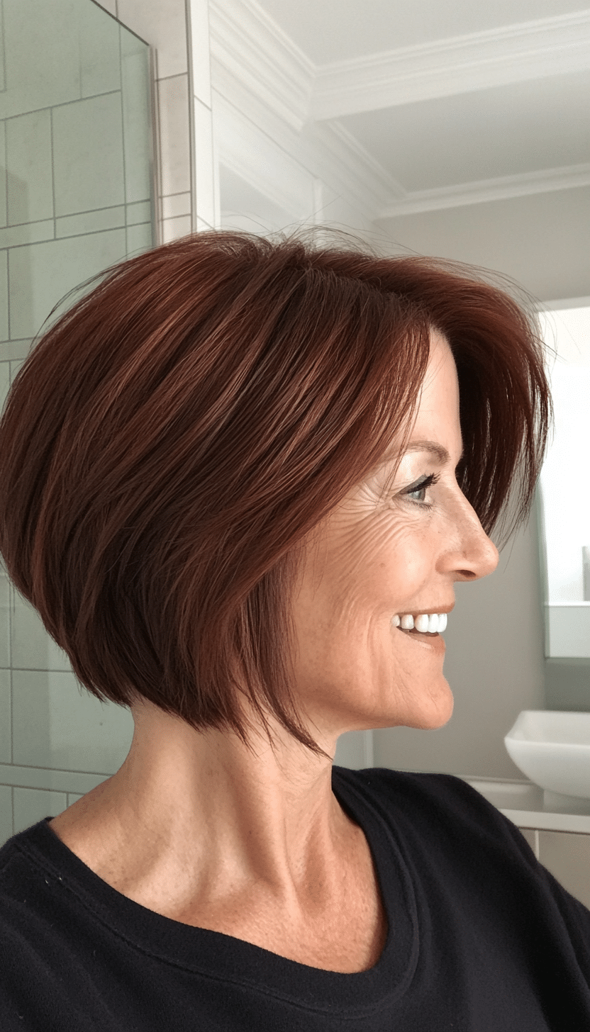 27. Mahogany Rounded Crop (Shorter Hairstyles For Older Women) - Shorter Hairstyles For Older Women