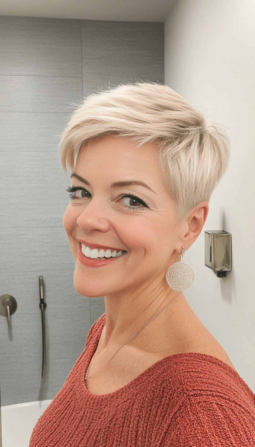 7. Sunny Blonde Pixie (Cool Hairstyles For Older Women) - Cool Hairstyles For Older Women
