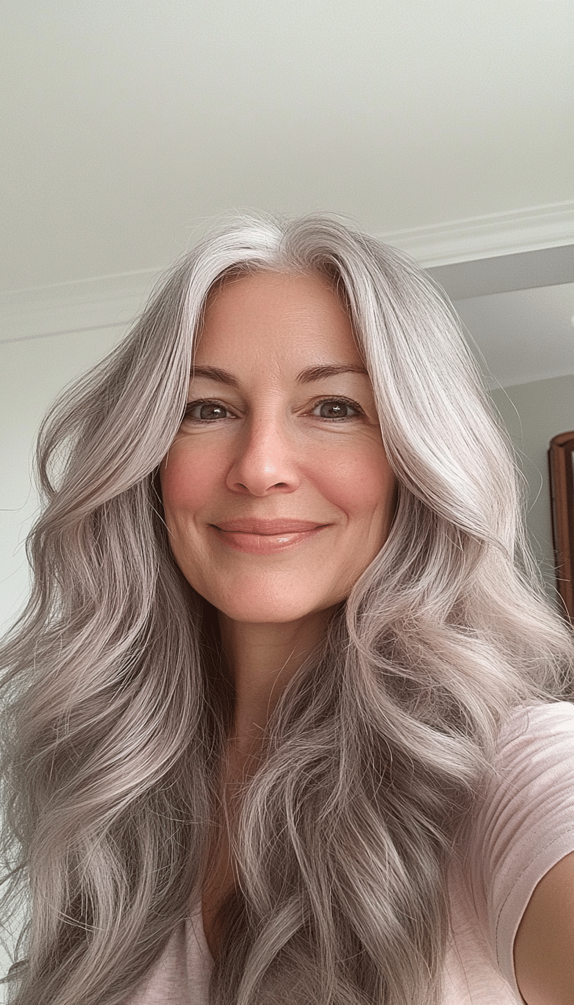16. Twinkling Taupe Waves (Cool Hairstyles For Older Women) - Cool Hairstyles For Older Women