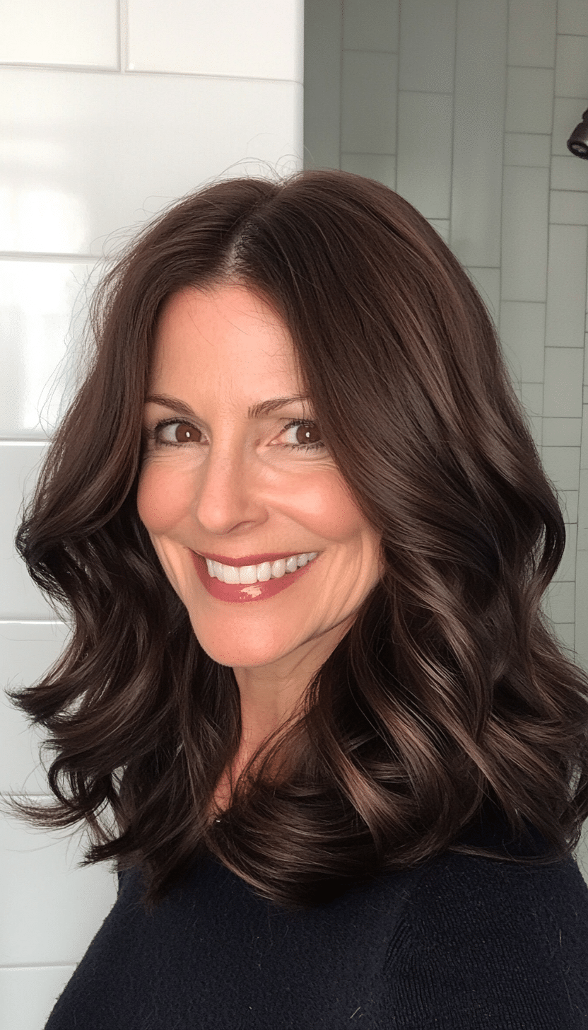 18. Deep Chocolate Elegance (Cool Hairstyles For Older Women) - Cool Hairstyles For Older Women