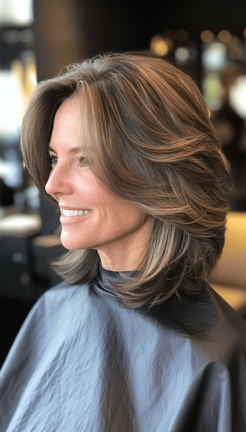 9. Choppy Lob Ash Brown (Haircuts For Women Over 50 With Thick Hair) - Haircuts For Women Over 50 With Thick Hair