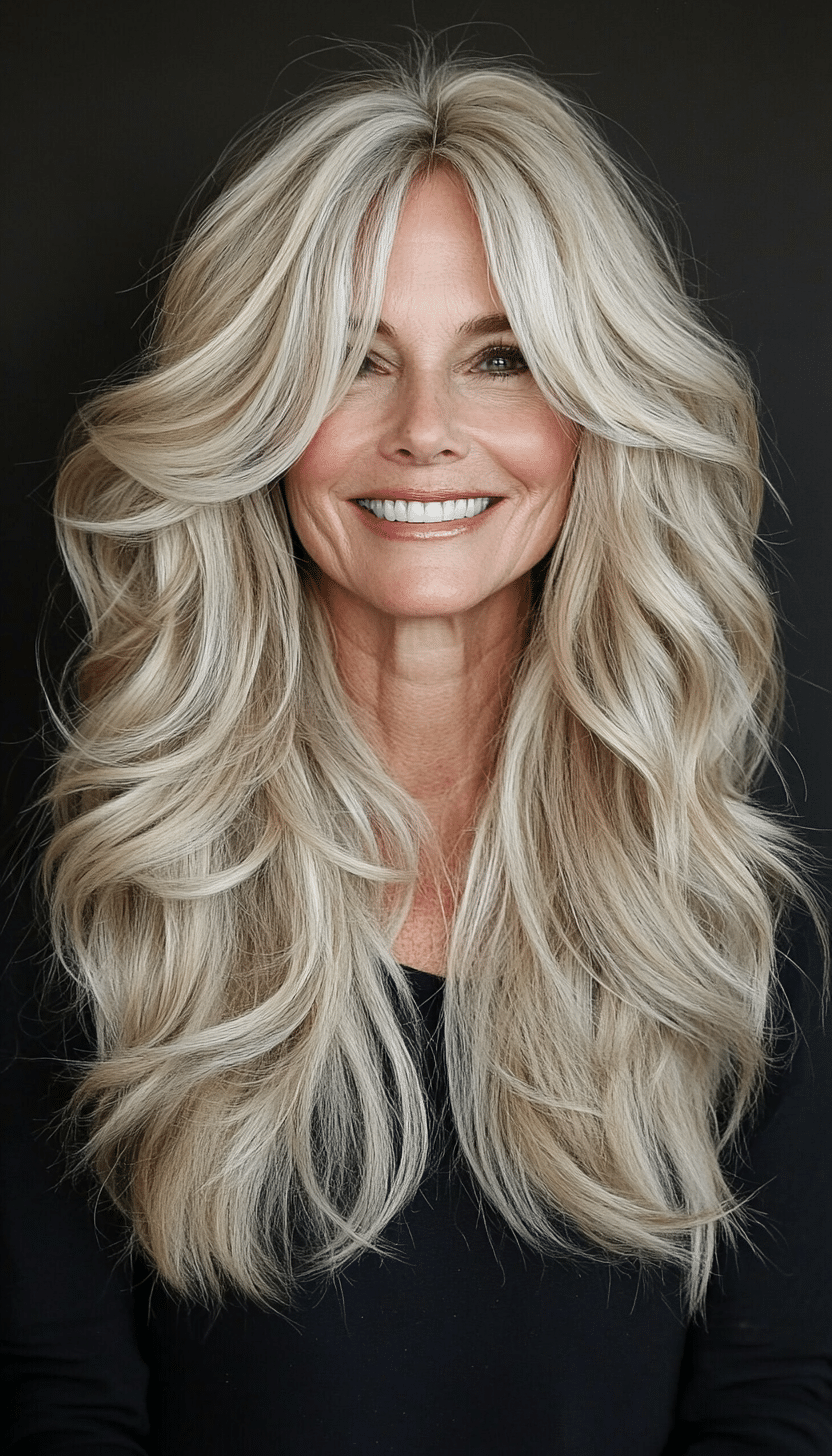 24. Tousled Layers Light Blonde (Haircuts For Women Over 50 With Thick Hair) - Haircuts For Women Over 50 With Thick Hair