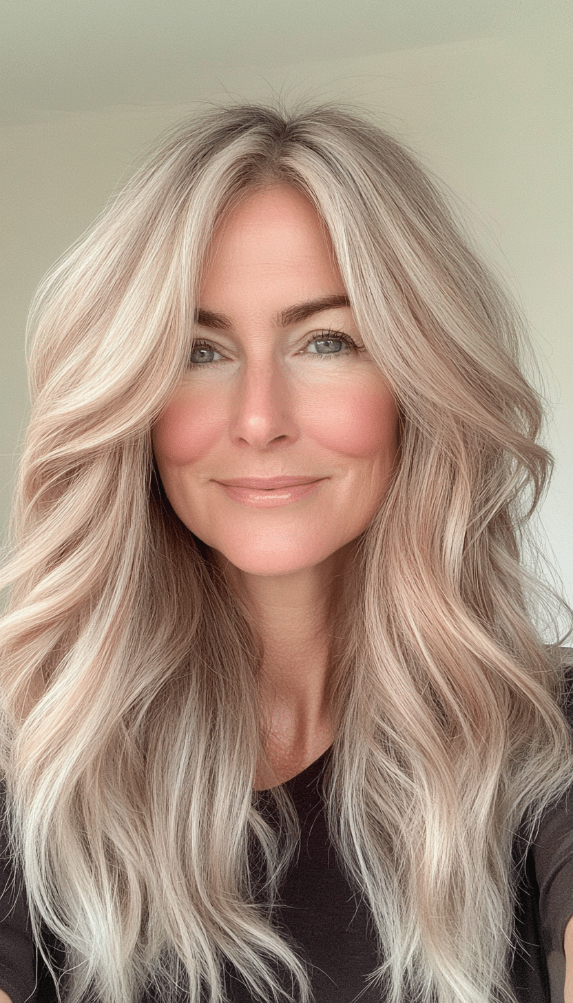21. Strawberry Blonde Waves (Long Haircuts For Women Over 40) - Long Haircuts For Women Over 40