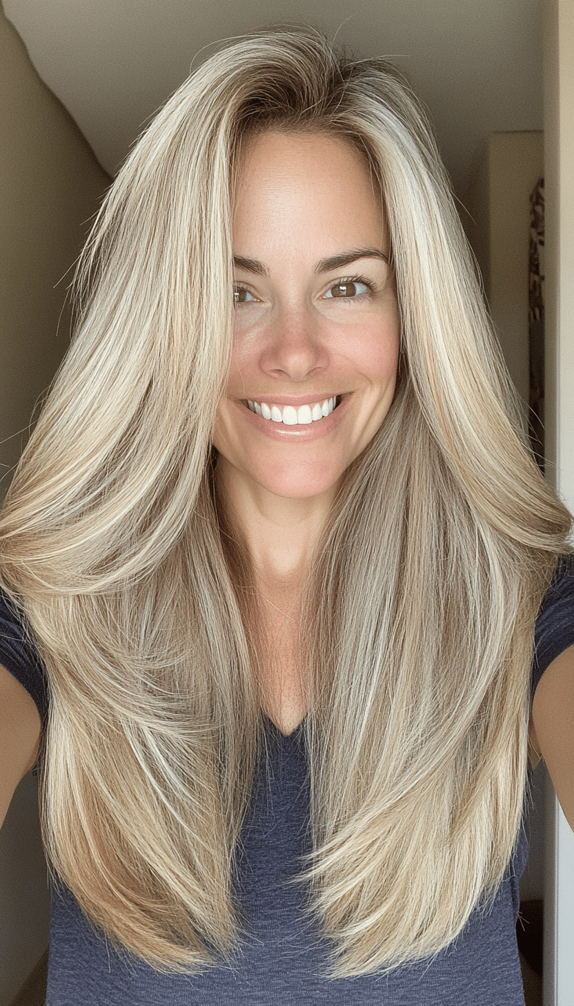 23. Ash Blonde Smooth Layers (Long Haircuts For Women Over 40) - Long Haircuts For Women Over 40