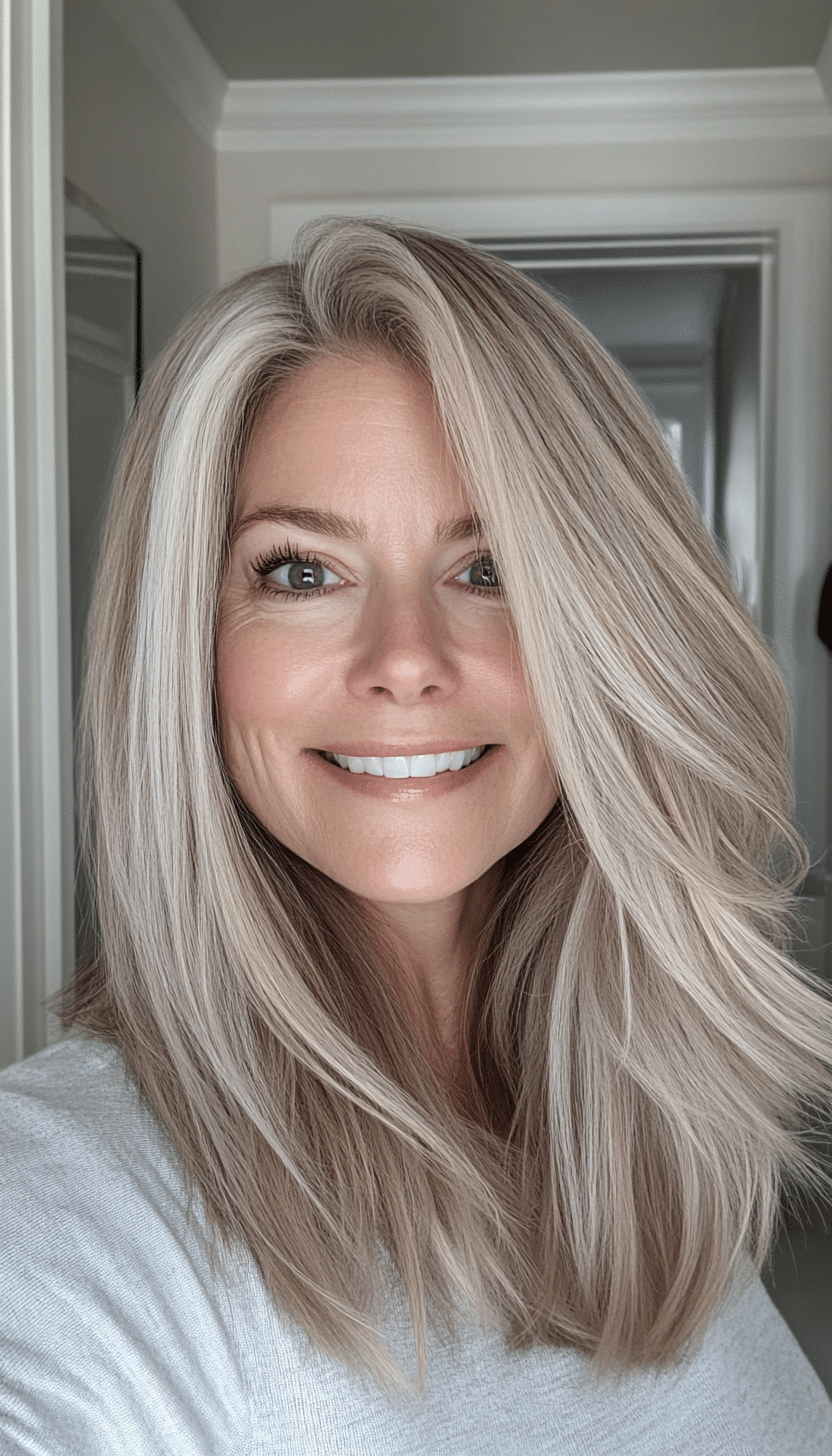 1. Soft Ash Blonde Lob (Mid Length Hairstyles For Older Women) - Mid Length Hairstyles For Older Women