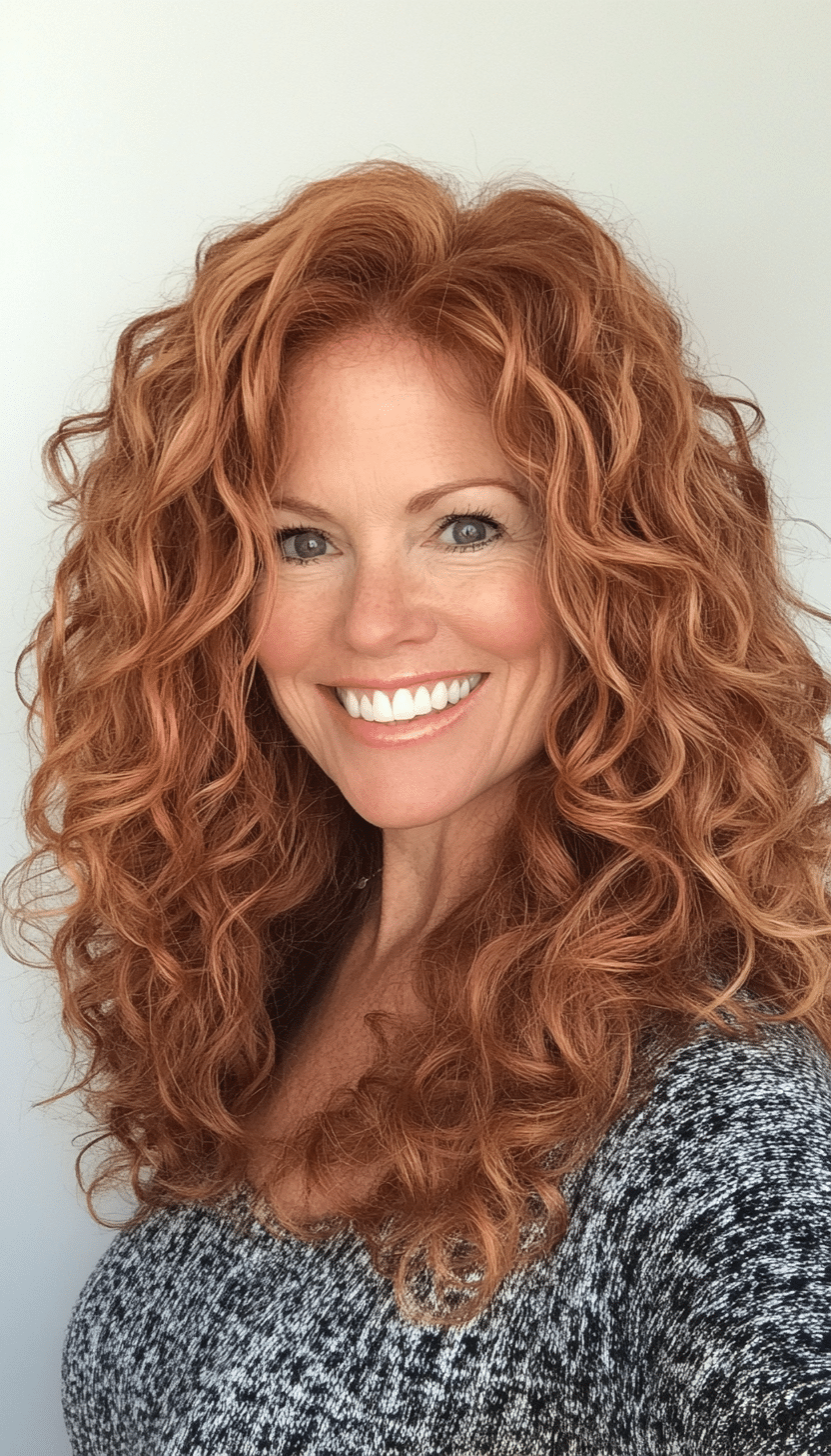 15. Shoulder-Length Auburn Curls (Mid Length Hairstyles For Older Women) - Mid Length Hairstyles For Older Women