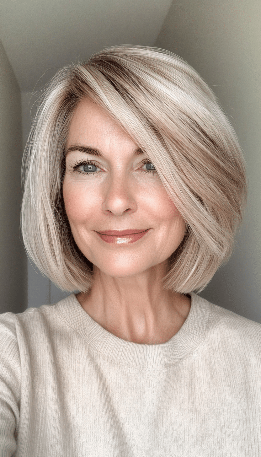 5. Sandy Blonde Layered Bob (Short Haircuts For Women Over 60 With Fine Hair) - Short Haircuts For Women Over 60 With Fine Hair