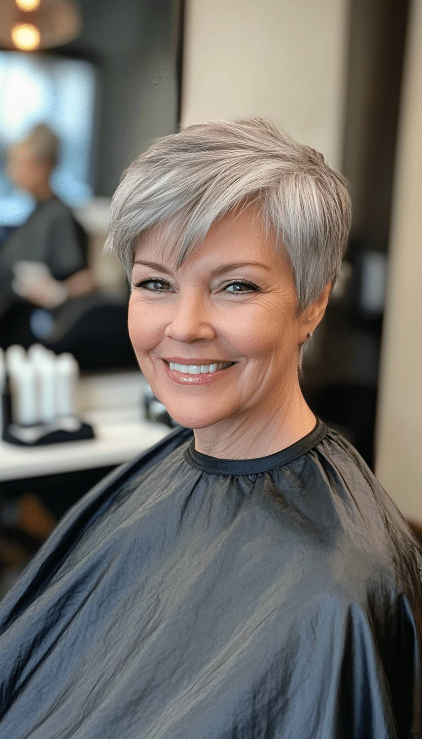 6. Natural Gray Pixie Cut (Short Haircuts For Women Over 60 With Fine Hair) - Short Haircuts For Women Over 60 With Fine Hair