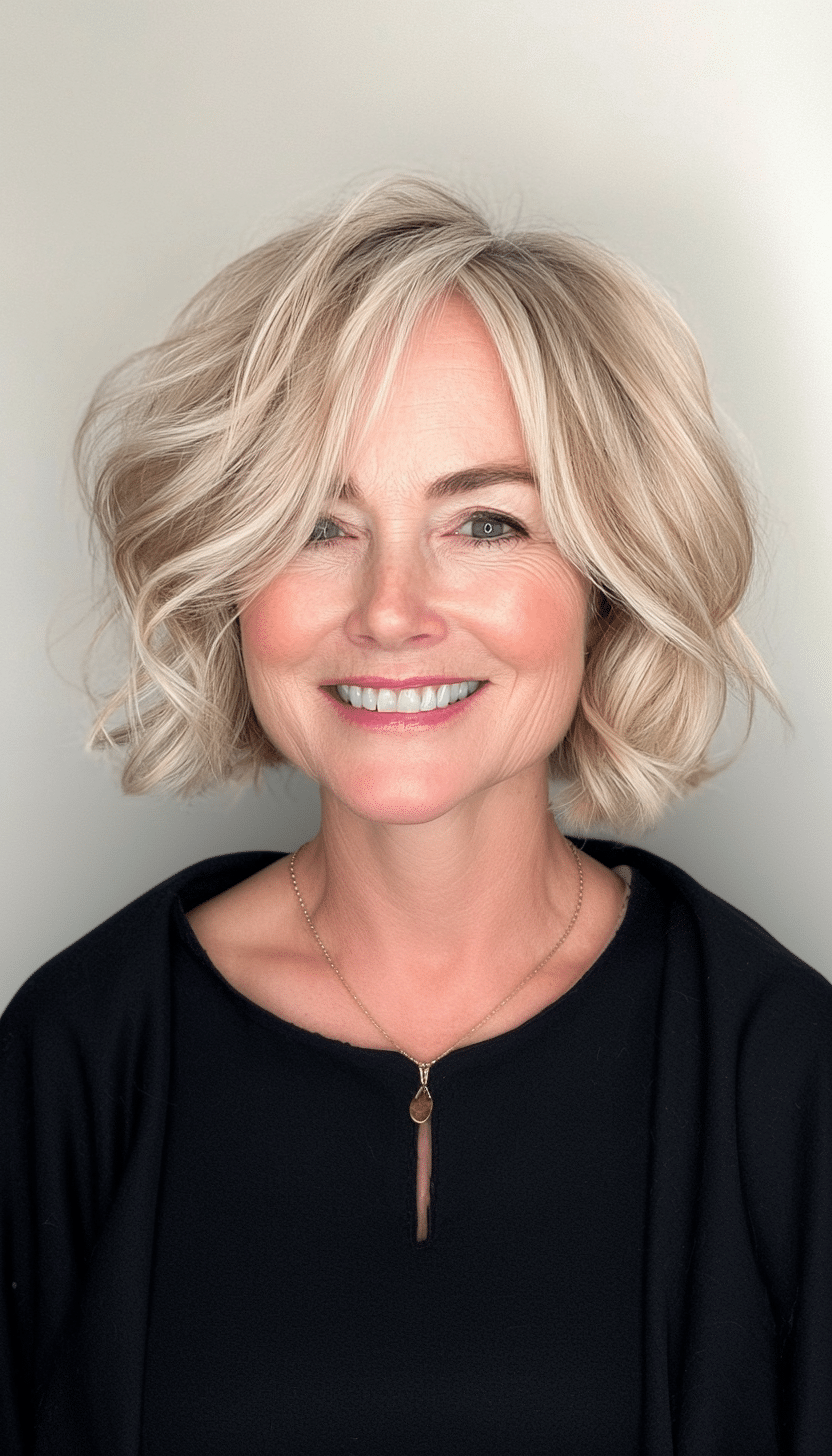9. Golden Blonde Curled Bob (Short Haircuts For Women Over 60 With Fine Hair) - Short Haircuts For Women Over 60 With Fine Hair