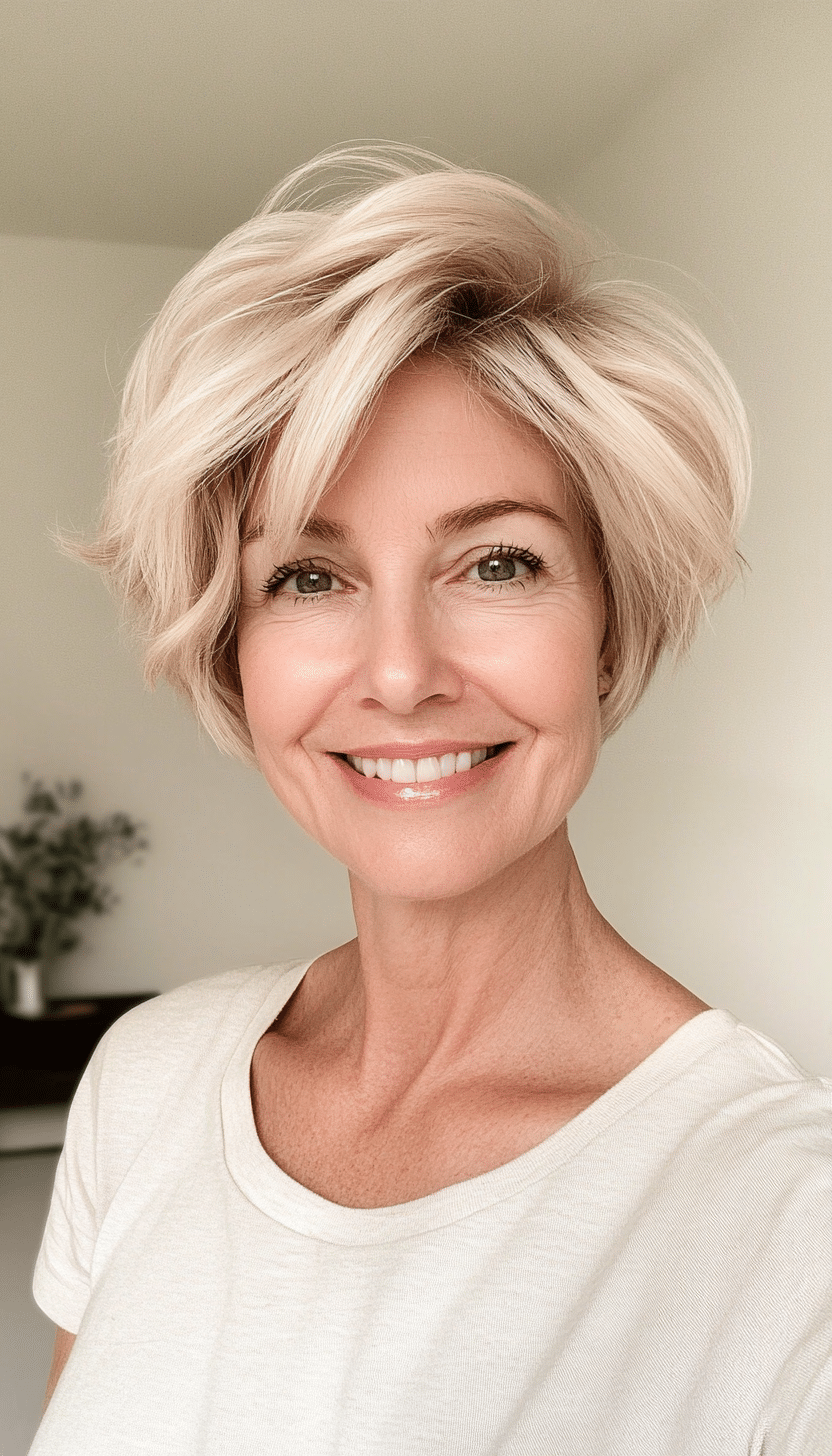 13. Warm Blonde Tousled Crop (Short Haircuts For Women Over 60 With Fine Hair) - Short Haircuts For Women Over 60 With Fine Hair