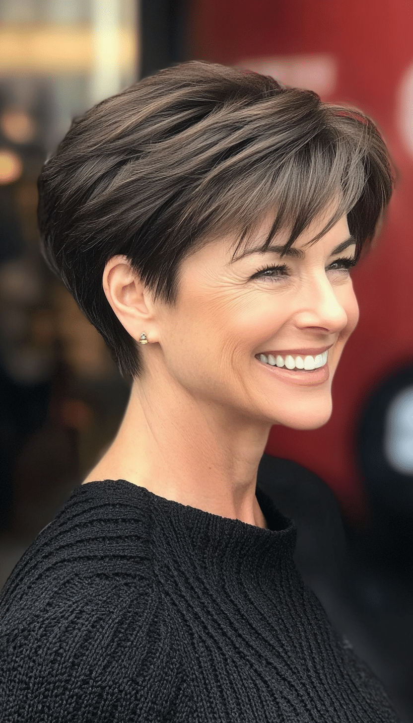 19. Espresso Short Layered Cut (Short Haircuts For Women Over 60 With Fine Hair) - Short Haircuts For Women Over 60 With Fine Hair