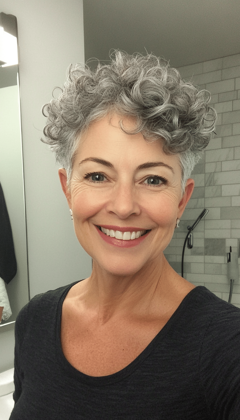 5. Gray Curly Undercut (Short Hairstyles For Older Women With Curly Hair) - Short Hairstyles For Older Women With Curly Hair