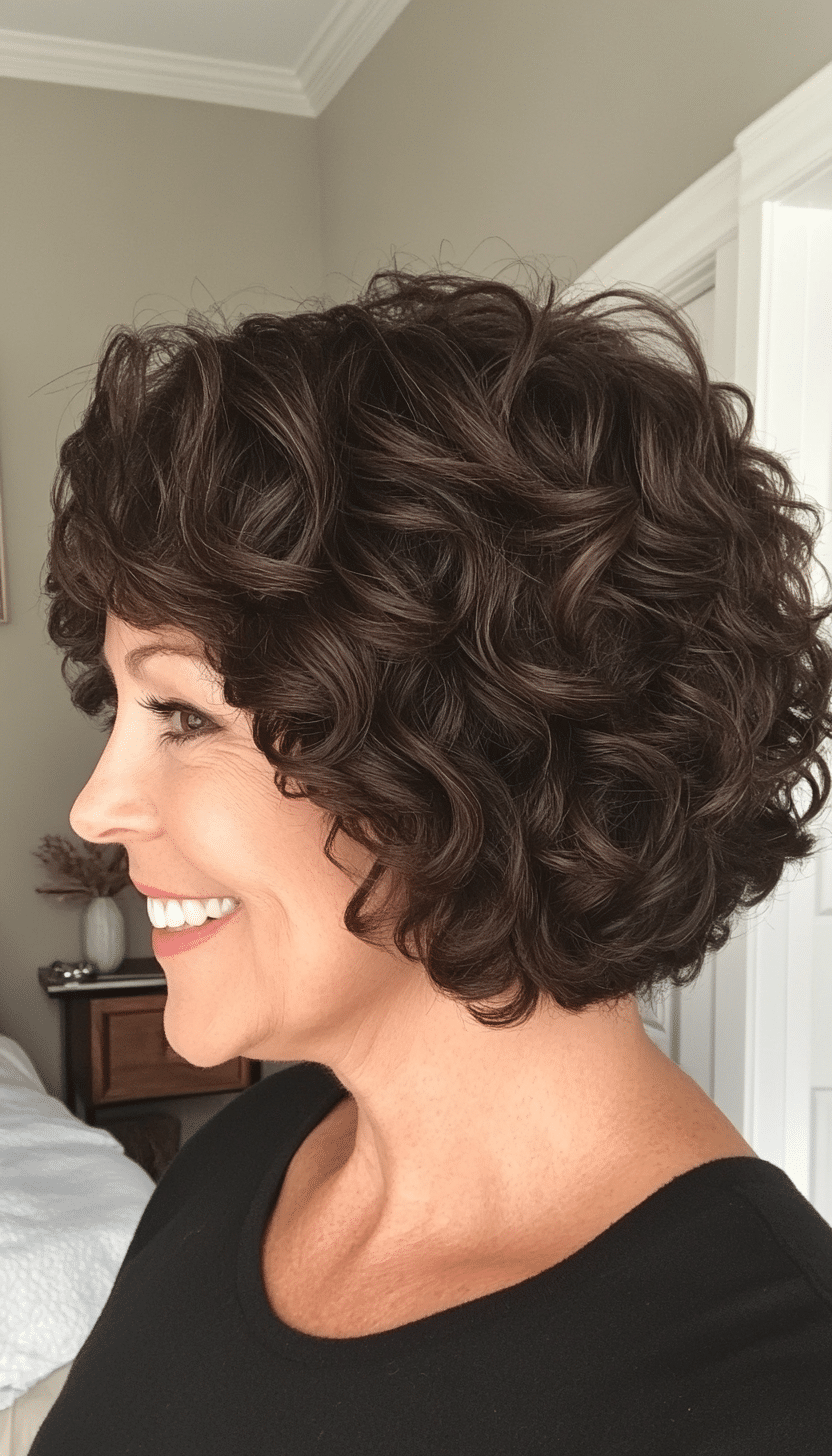15. Espresso Short Curly Bob (Short Hairstyles For Older Women With Curly Hair) - Short Hairstyles For Older Women With Curly Hair