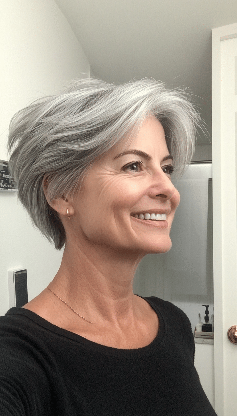 11. Soft Gray Wispy Pixie (Short Hairstyles For Women Over 50 With Fine Hair) - Short Hairstyles For Women Over 50 With Fine Hair