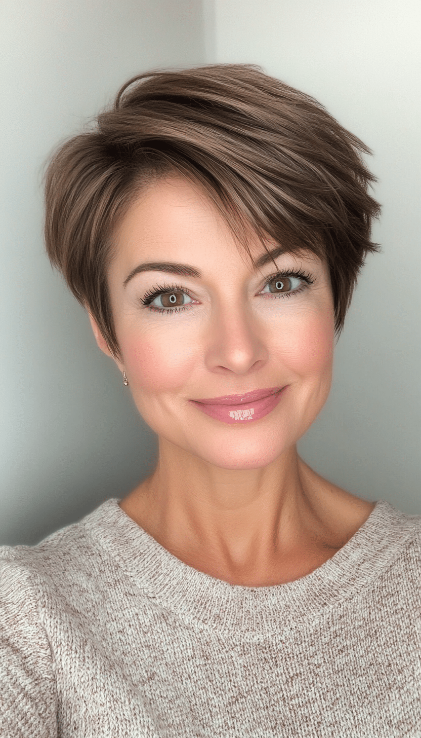 22. Medium Brown Classic Crop (Short Hairstyles For Women Over 50 With Fine Hair) - Short Hairstyles For Women Over 50 With Fine Hair