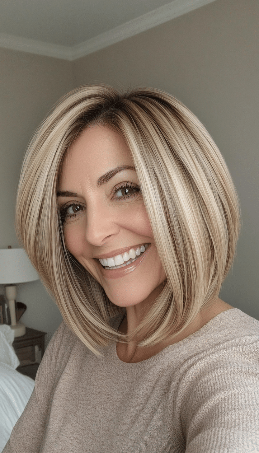 2. Honey Blonde Soft Bob (Easy Hairstyles For Older Women) - Easy Hairstyles For Older Women