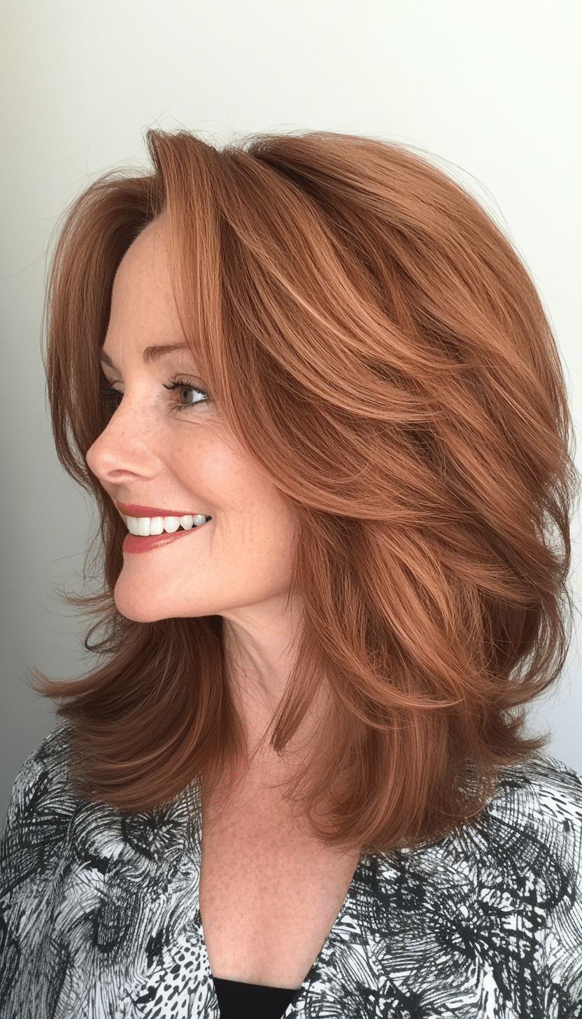 3. Chestnut Textured Lob (Easy Hairstyles For Older Women) - Easy Hairstyles For Older Women