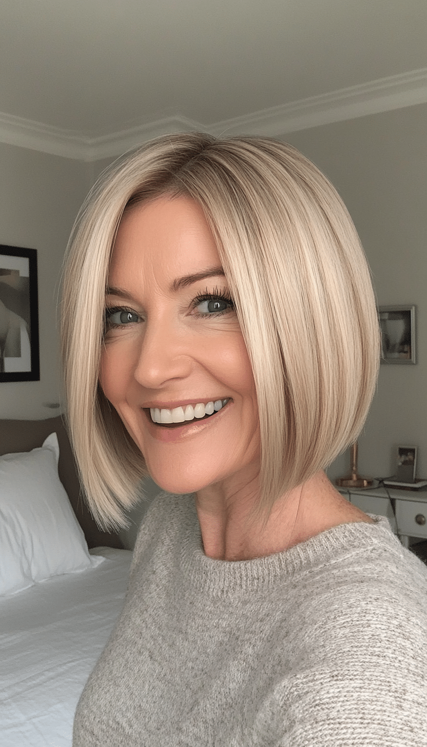 10. Classic Blonde Bob (Modern Hairstyles For Women Over 50) - Modern Hairstyles For Women Over 50