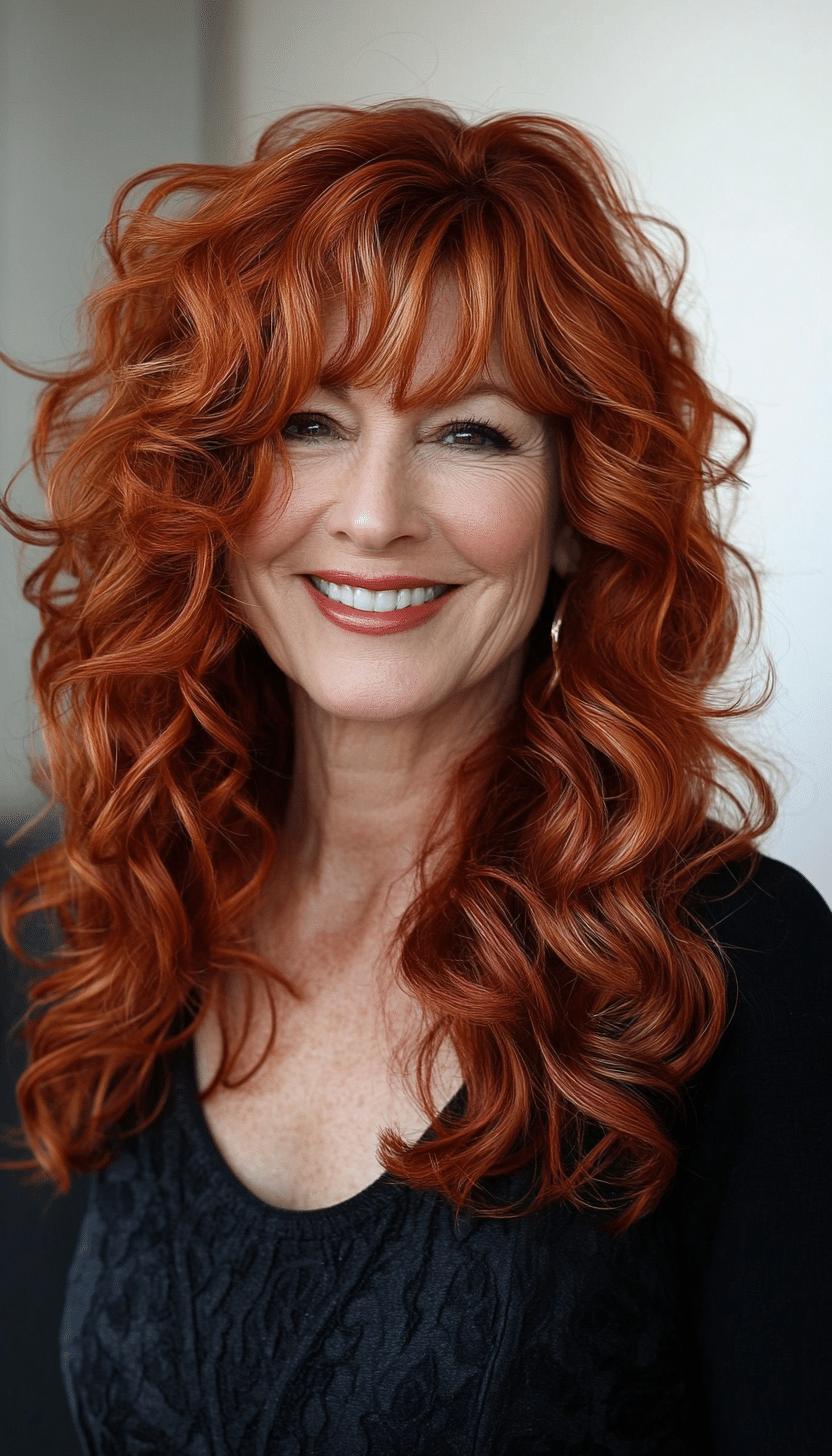 13. Copper Red Soft Curls (Modern Hairstyles For Women Over 50) - Modern Hairstyles For Women Over 50