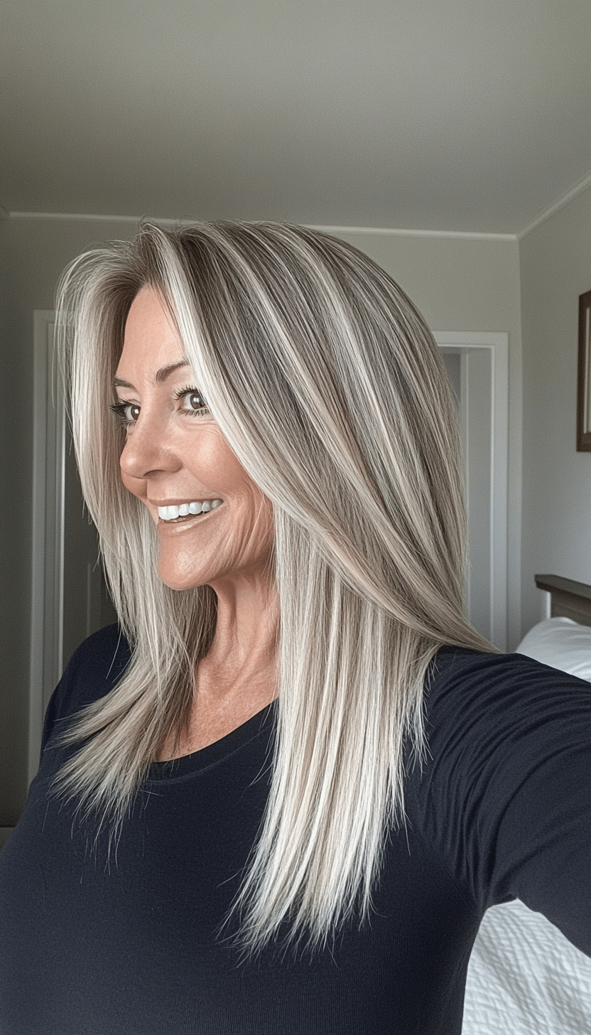 21. Cool Blonde Highlights (Modern Hairstyles For Women Over 50) - Modern Hairstyles For Women Over 50