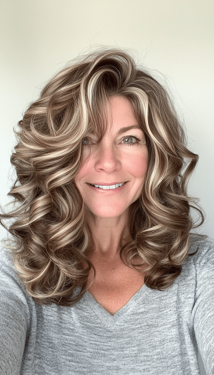 27. Mocha Swirl Curls (Modern Hairstyles For Women Over 50) - Modern Hairstyles For Women Over 50