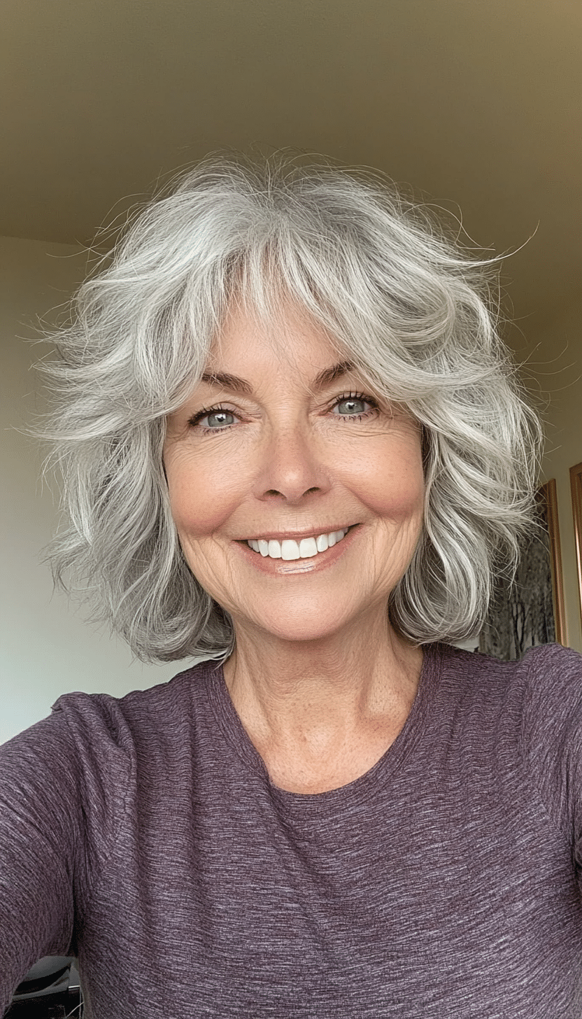 4. Silver Fox Tousle (Shag Haircuts For Women Over 60) - Shag Haircuts For Women Over 60