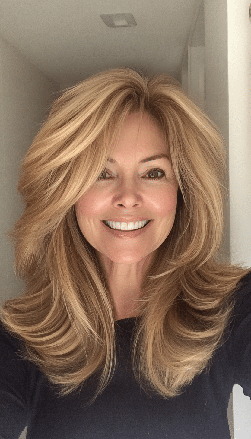 13. Honeycomb Glow (Shag Haircuts For Women Over 60) - Shag Haircuts For Women Over 60