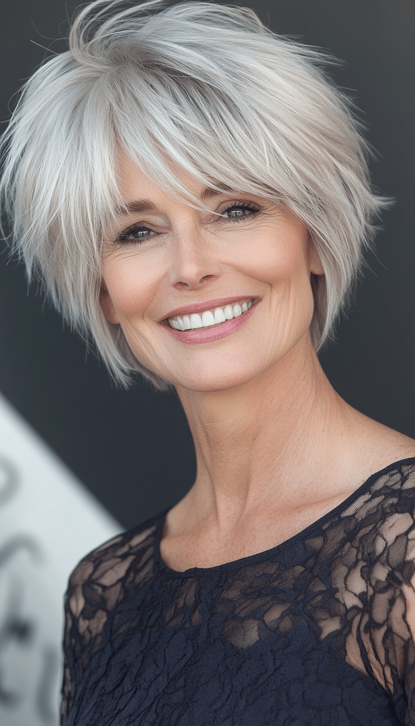 21. Platinum Pixie Shag (Shag Haircuts For Women Over 60) - Shag Haircuts For Women Over 60