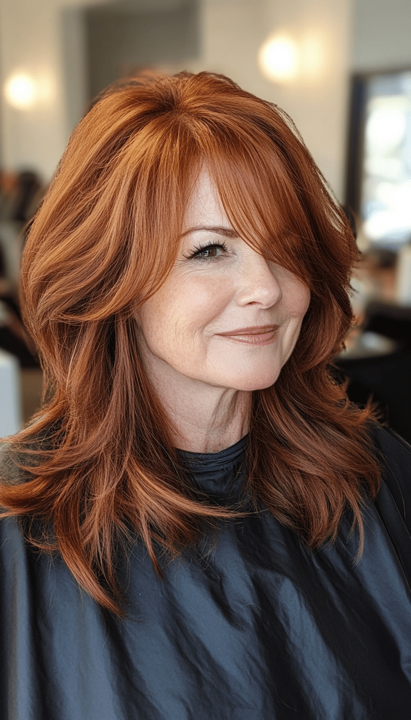 24. Rustic Auburn Appeal (Shag Haircuts For Women Over 60) - Shag Haircuts For Women Over 60