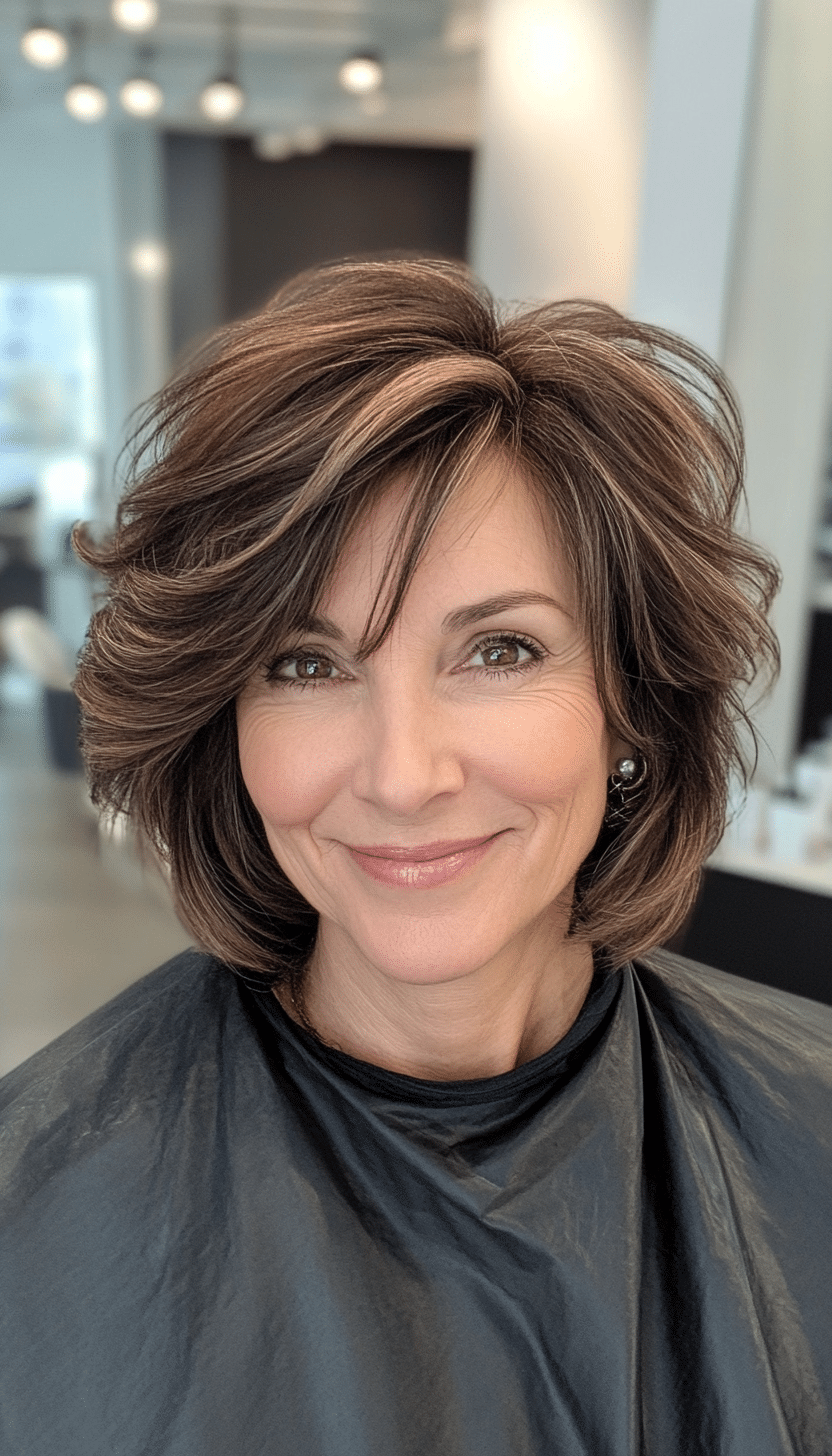 26. Natural Umber Flow (Shag Haircuts For Women Over 60) - Shag Haircuts For Women Over 60