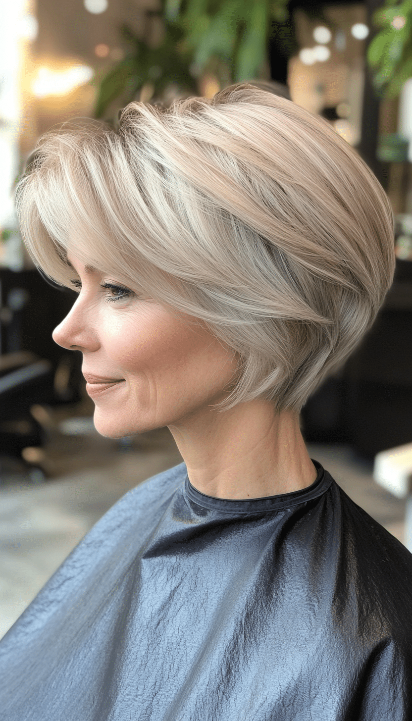 5. Feathered Style in Light Ash Blonde (Short Hairstyles For Women Over 50 With Thin Hair) - Short Hairstyles For Women Over 50 With Thin Hair