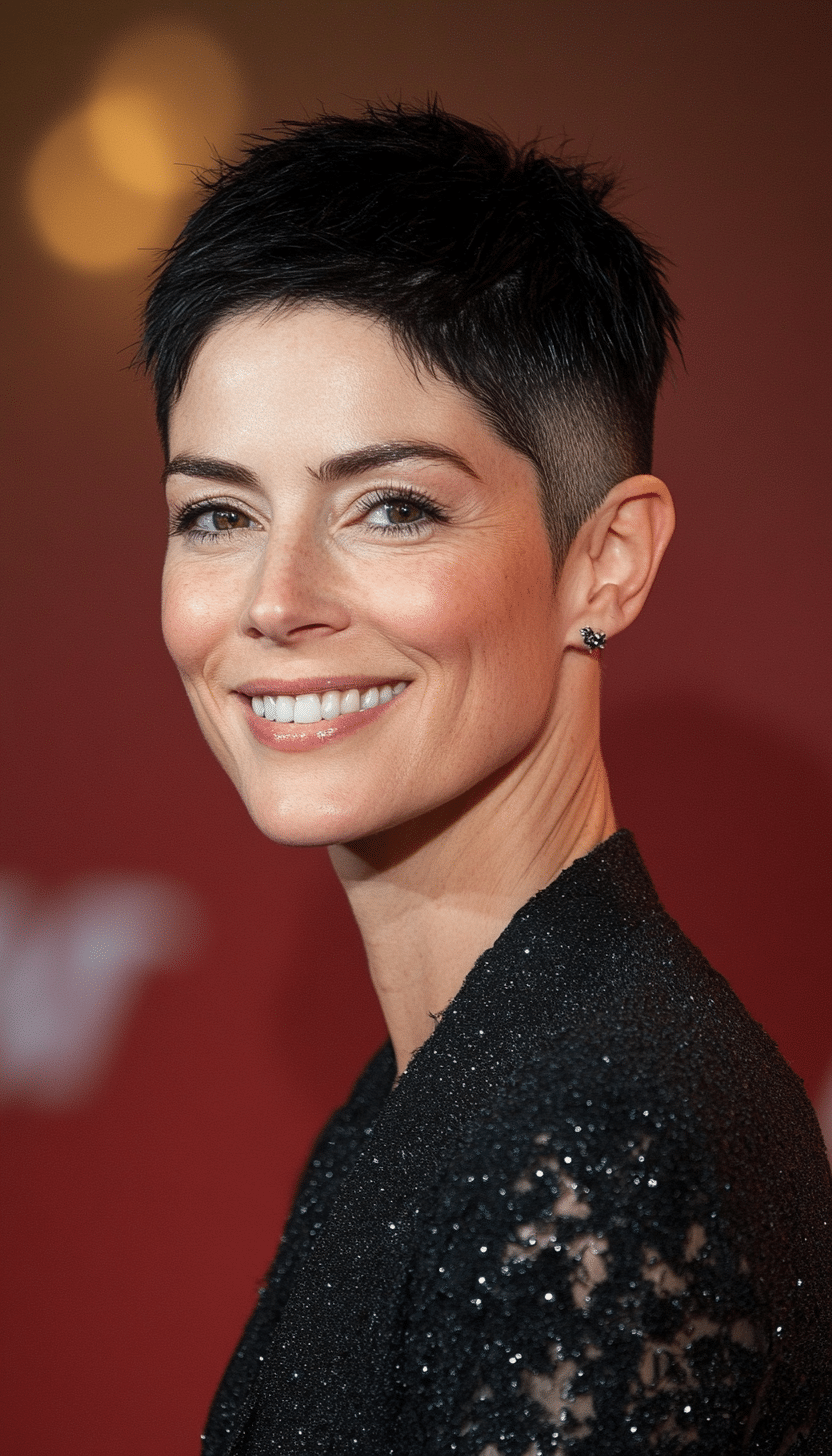 25. Minimalist Buzz in Pure Black (Short Hairstyles For Women Over 50 With Thin Hair) - Short Hairstyles For Women Over 50 With Thin Hair
