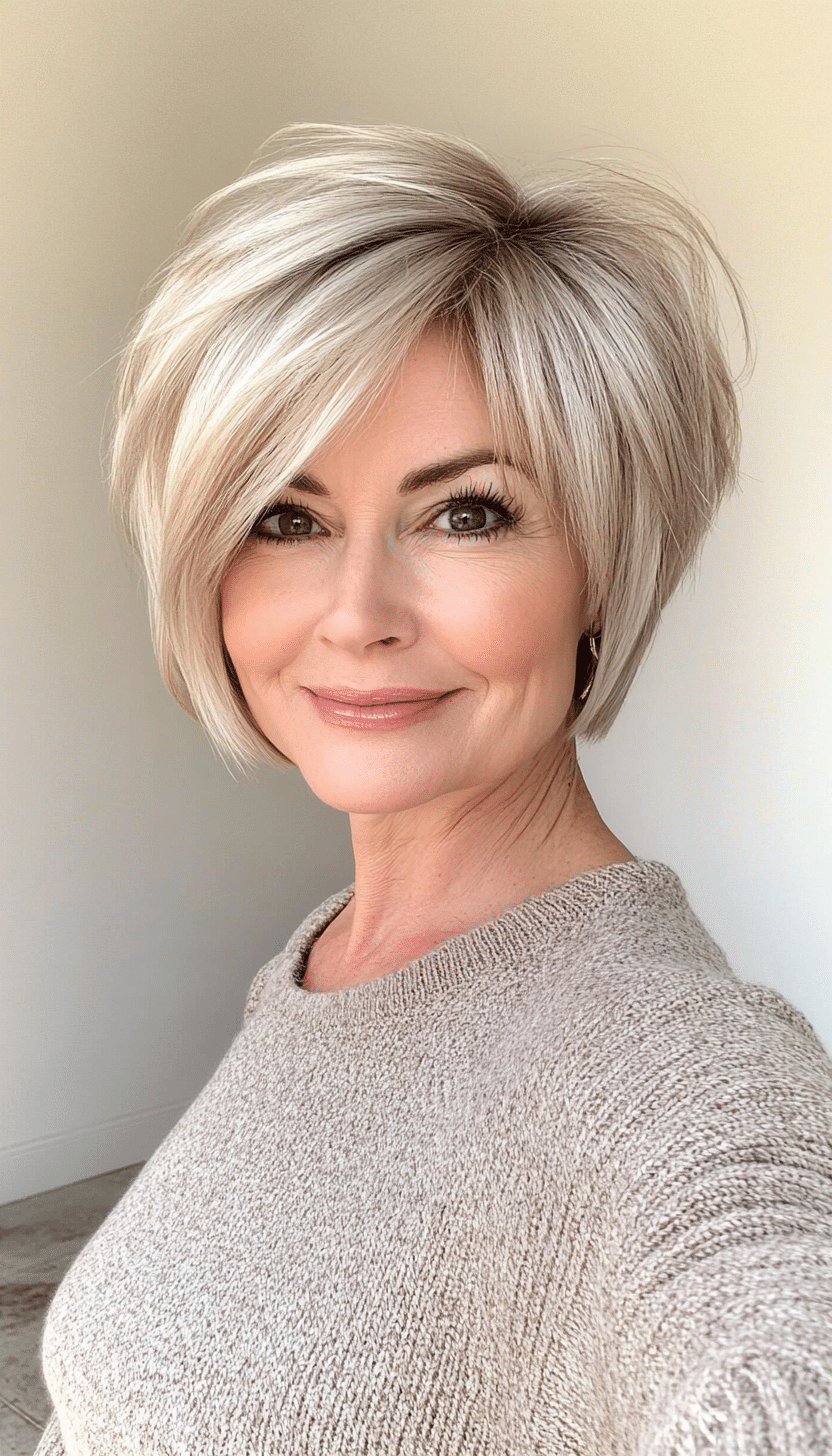 26. Voluminous Top in Sunset Blonde (Short Hairstyles For Women Over 50 With Thin Hair) - Short Hairstyles For Women Over 50 With Thin Hair