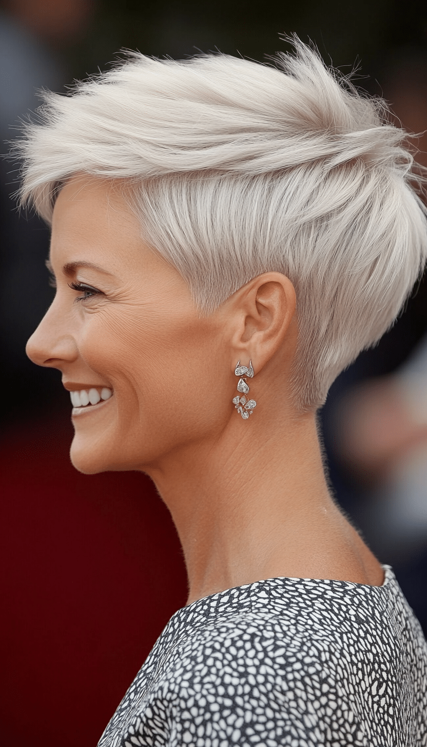8. Platinum Pixie (Shorter Haircuts For Older Women) - Shorter Haircuts For Older Women